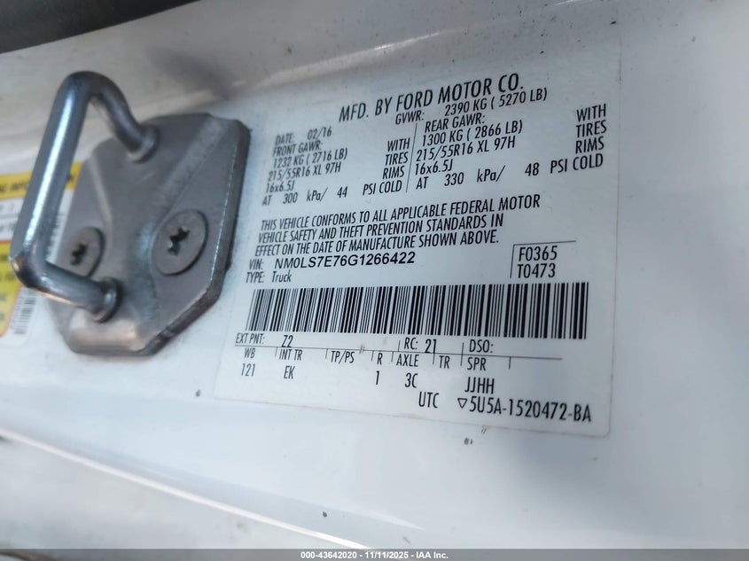 2016 FORD TRANSIT CONNECT XL NM0LS7E76G1266422