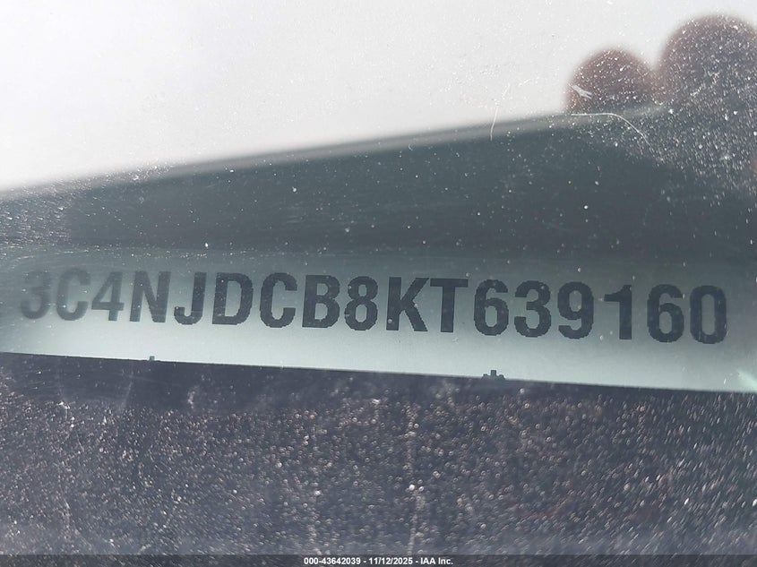 2019 Jeep Compass Limited 4X4 VIN: 3C4NJDCB8KT639160 Lot: 43642039