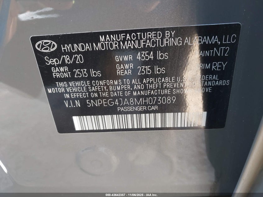 2021 HYUNDAI SONATA SE - 5NPEG4JA8MH073089