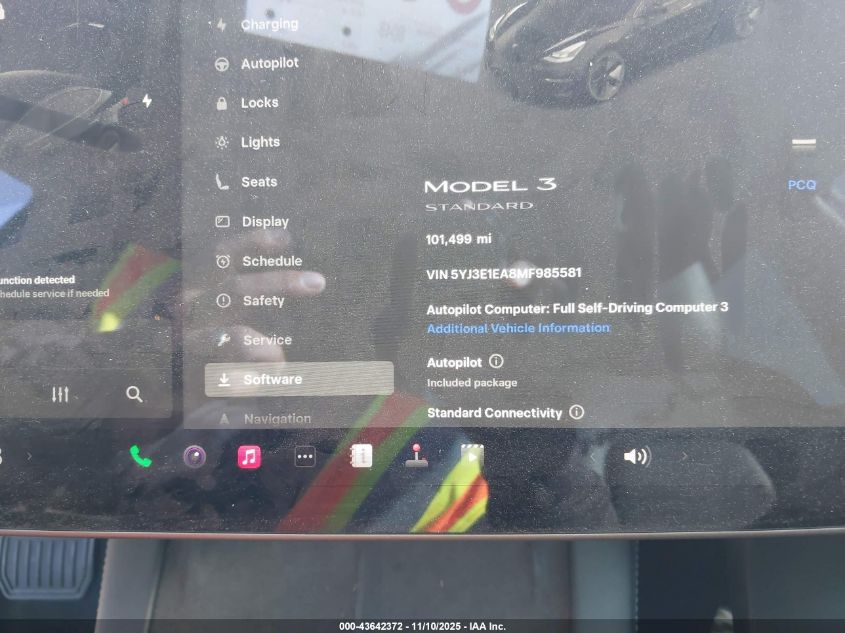 2021 Tesla Model 3 Standard Range Plus Rear-Wheel Drive VIN: 5YJ3E1EA8MF985581 Lot: 43642372