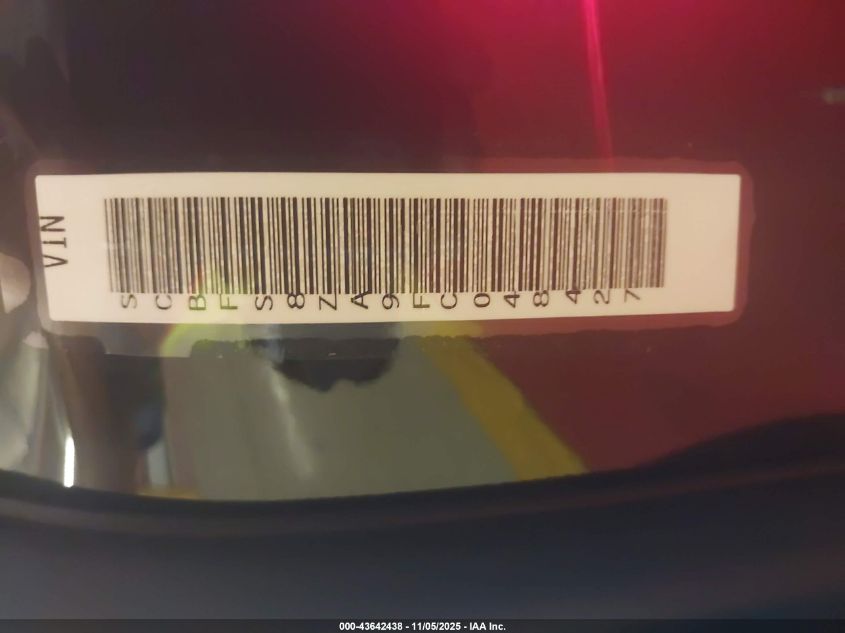 2015 Bentley Continental Gt VIN: SCBFS8ZA9FC048427 Lot: 43642438