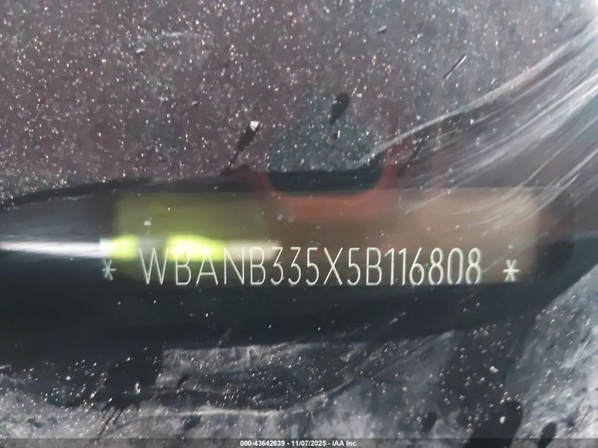 2005 BMW 545I VIN: WBANB335X5B116808 Lot: 43642639