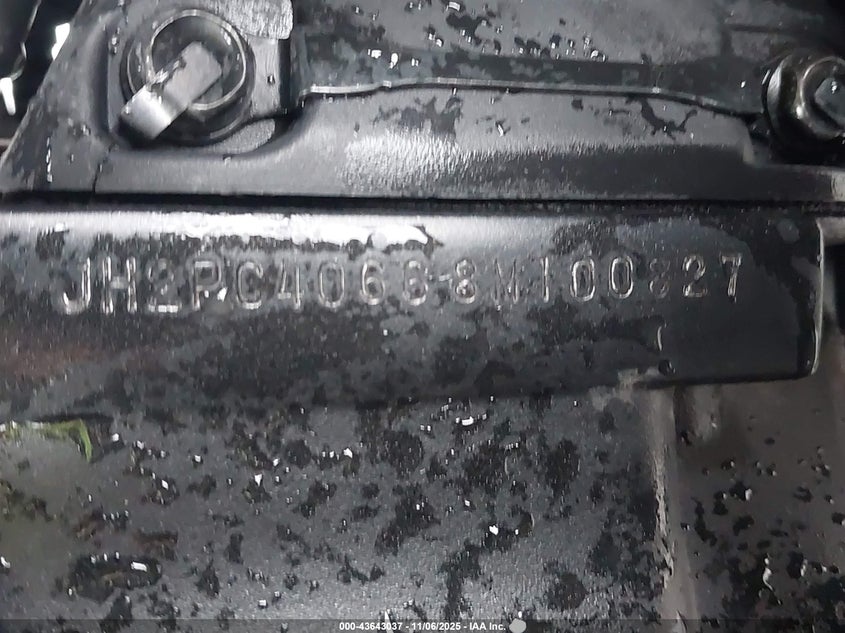 2008 Honda Cbr600 Rr VIN: JH2PC40668M100827 Lot: 43643037