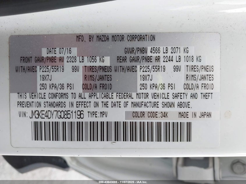 JM3KE4DY7G0851196 2016 MAZDA CX-5 photo no. 9