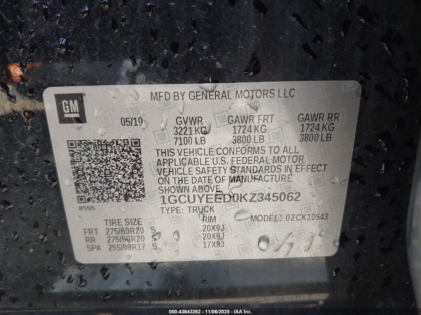 2019 CHEVROLET SILVERADO 1500 RST - 1GCUYEED0KZ345062