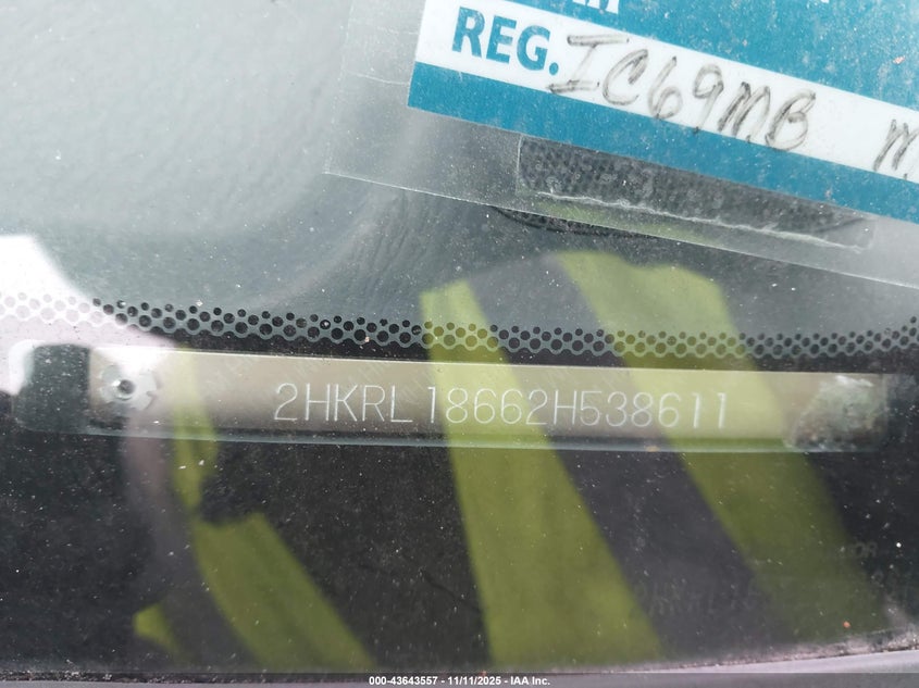 2002 Honda Odyssey Ex VIN: 2HKRL18662H538611 Lot: 43643557