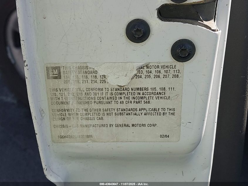 2004 Chevrolet Silverado C2500 Heavy Duty VIN: 1GBHC24294E269886 Lot: 43643647
