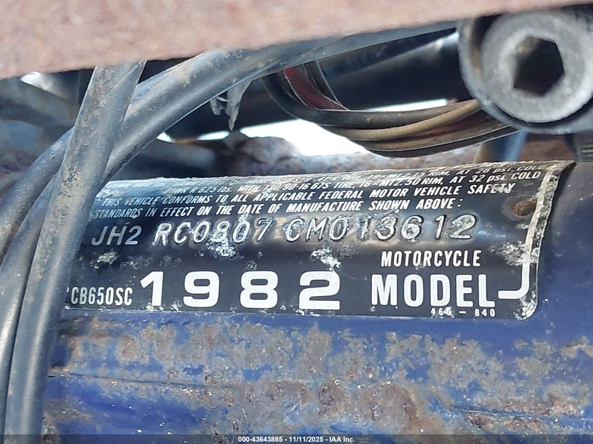 JH2RC0807CM013612 1982 HONDA CB photo no. 9