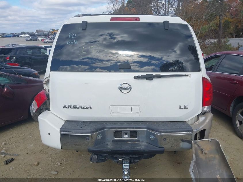 2006 Nissan Armada Le VIN: 5N1AA08A76N708977 Lot: 43643960
