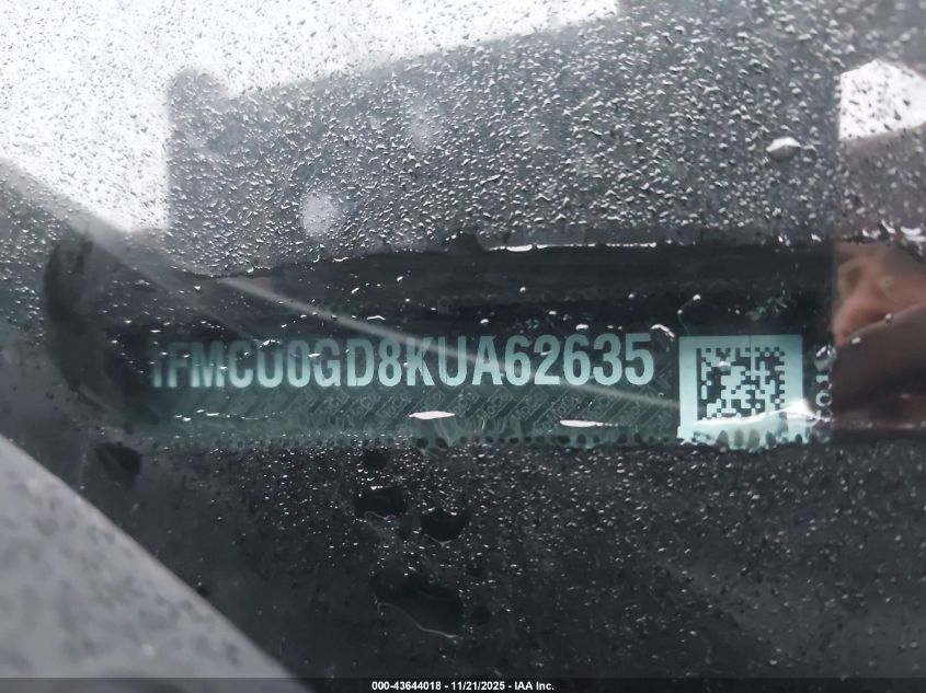 2019 Ford Escape Se VIN: 1FMCU0GD8KUA62635 Lot: 43644018