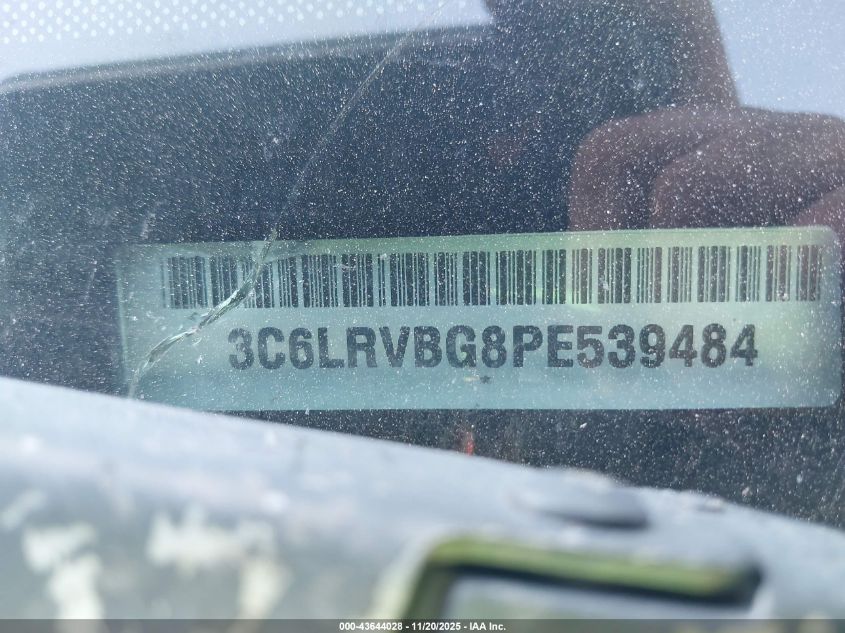 2023 Ram Promaster 1500 High Roof 136 Wb VIN: 3C6LRVBG8PE539484 Lot: 43644028