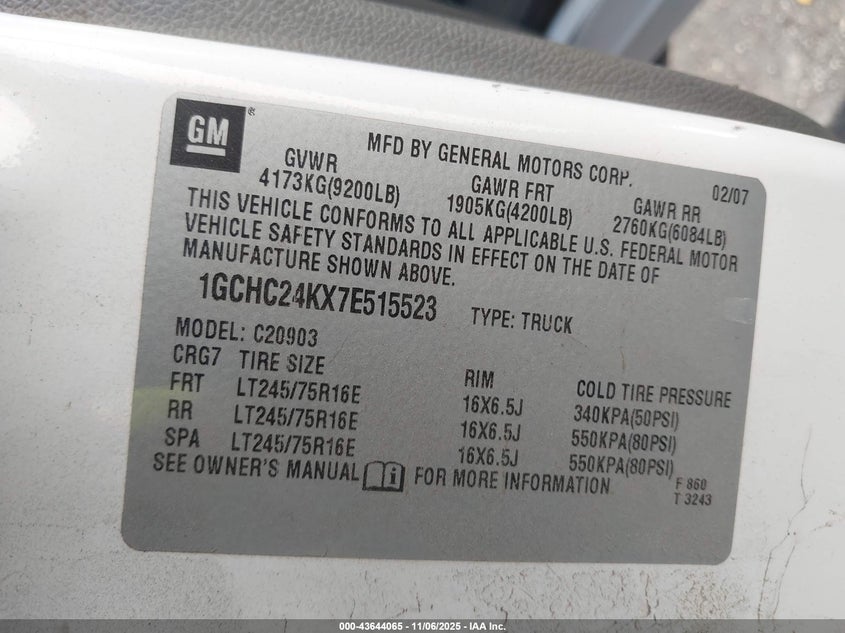1GCHC24KX7E515523 2007 CHEVROLET SILVERADO photo no. 9