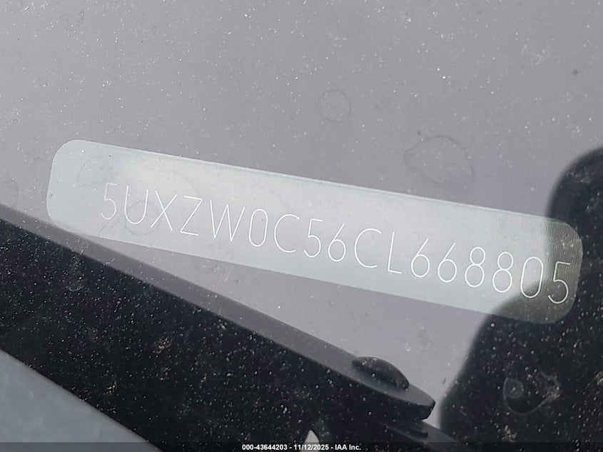 2012 BMW X5 xDrive35D VIN: 5UXZW0C56CL668805 Lot: 43644203