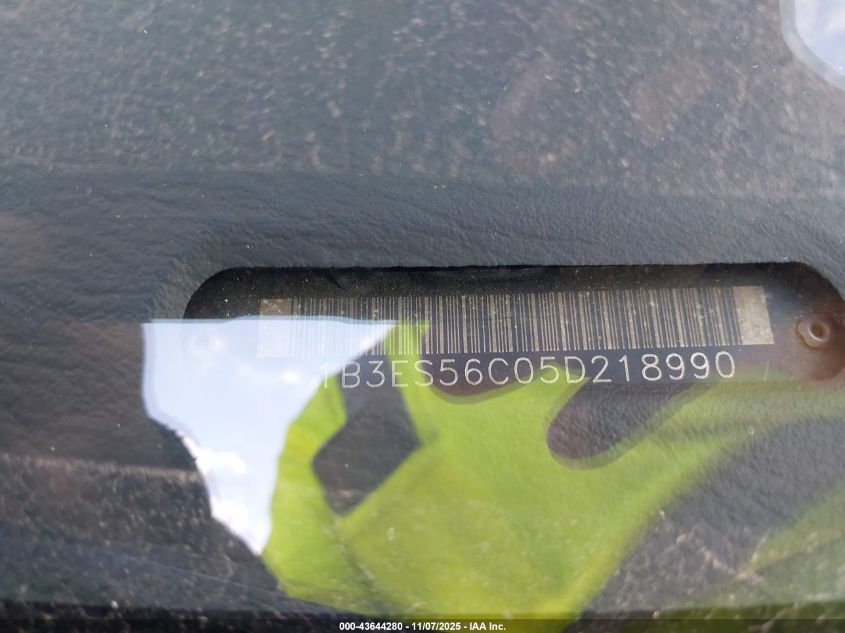 2005 Dodge Neon Sxt VIN: 1B3ES56C05D218990 Lot: 43644280