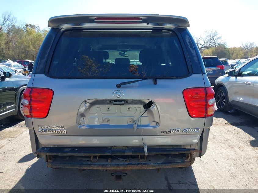 2002 Toyota Sequoia Limited V8 VIN: 5TDBT48A22S104333 Lot: 43644732