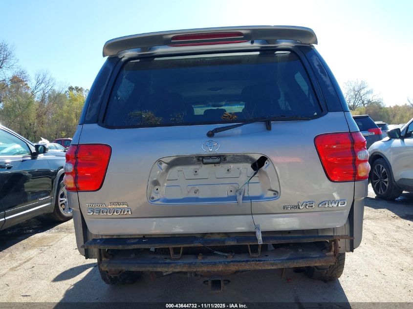 2002 Toyota Sequoia Limited V8 VIN: 5TDBT48A22S104333 Lot: 43644732