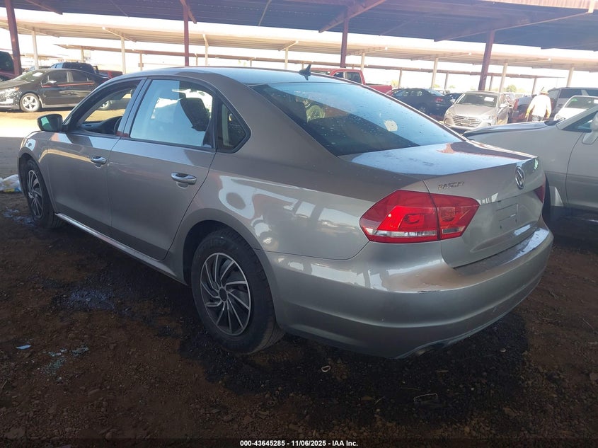 2013 VOLKSWAGEN PASSAT 2.5L S - 1VWAP7A31DC134650