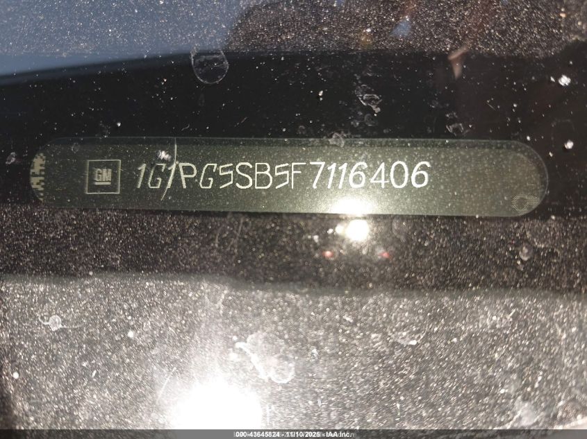 2015 Chevrolet Cruze Ltz VIN: 1G1PG5SB5F7116406 Lot: 43645824