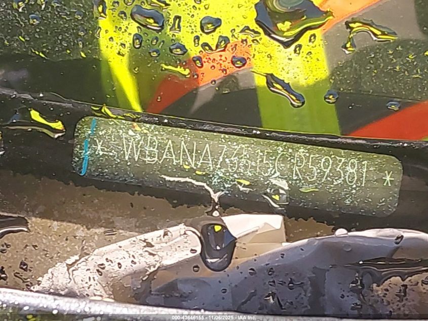 2005 BMW 530I VIN: WBANA73515CR59381 Lot: 43646155