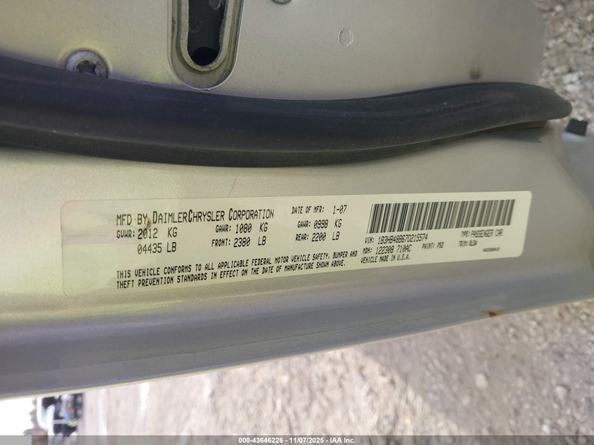 1B3HB48B67D215574 2007 DODGE CALIBER photo no. 9