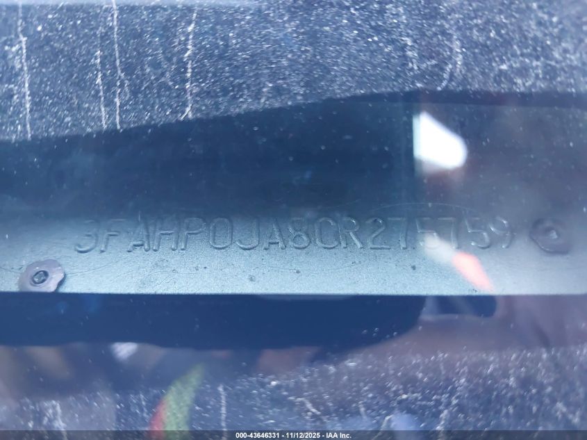 2012 Ford Fusion Sel VIN: 3FAHP0JA8CR275759 Lot: 43646331