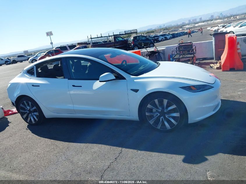 2025 Tesla Model 3 Long Range All-Wheel Drive VIN: 5YJ3E1EB6SF938863 Lot: 43646372