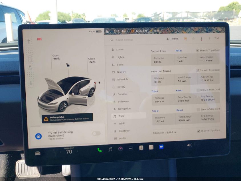 2025 Tesla Model 3 Long Range All-Wheel Drive VIN: 5YJ3E1EB6SF938863 Lot: 43646372