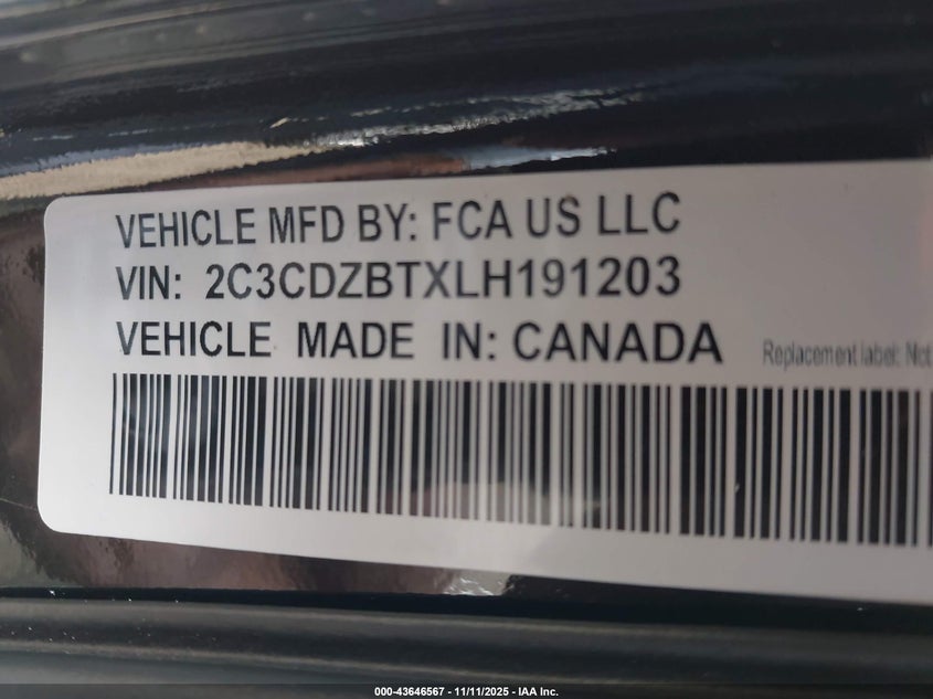 2020 DODGE CHALLENGER R/T - 2C3CDZBTXLH191203