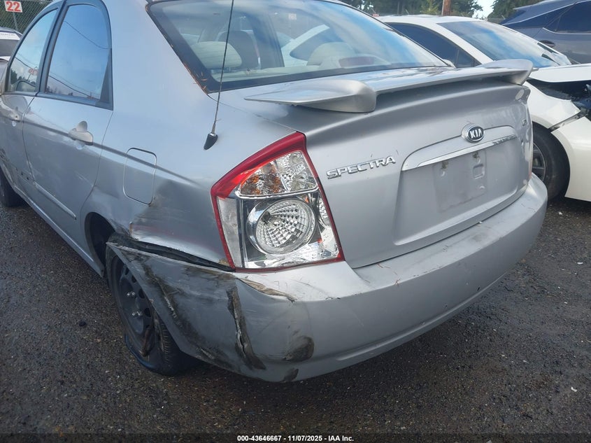 2006 Kia Spectra Ex/Lx/Sx VIN: KNAFE121365245651 Lot: 43646667