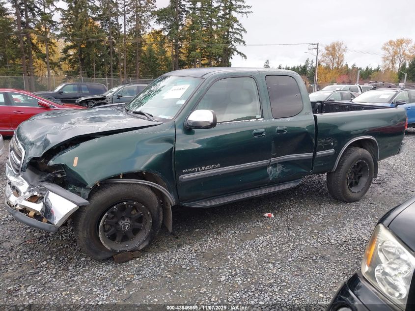 2000 Toyota Tundra Sr5 V8 VIN: 5TBBT4415YS118704 Lot: 43646859