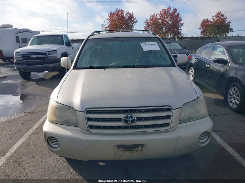 2003 Toyota Highlander V6 VIN: JTEGF21AX30087325 Lot: 43646899
