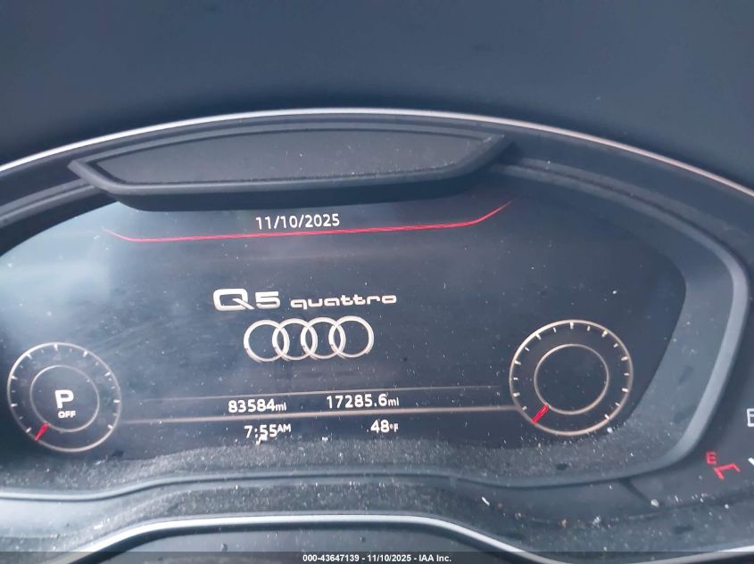 2019 Audi Q5 45 Premium VIN: WA1BNAFY1K2075370 Lot: 43647139