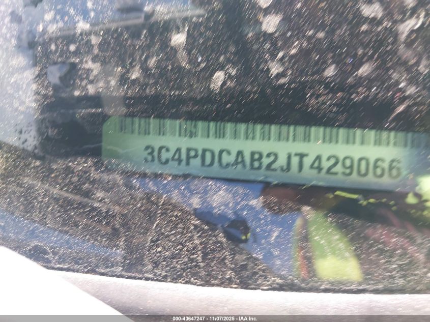 2018 Dodge Journey Se VIN: 3C4PDCAB2JT429066 Lot: 43647247