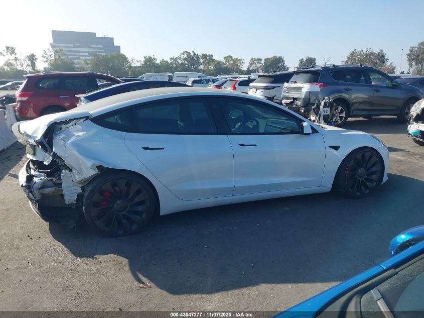 2023 Tesla Model 3 Performance Dual Motor All-Wheel Drive VIN: 5YJ3E1EC5PF480684 Lot: 43647277