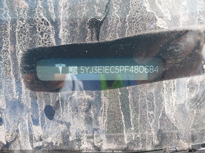 2023 Tesla Model 3 Performance Dual Motor All-Wheel Drive VIN: 5YJ3E1EC5PF480684 Lot: 43647277