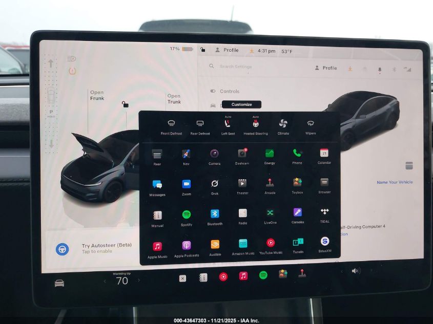 2026 Tesla Model Y Long Range Dual Motor All-Wheel Drive/Long Range Launch Series VIN: 7SAYGDEE3TA432453 Lot: 43647303