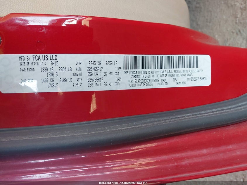 2016 DODGE GRAND CARAVAN SE - 2C4RDGBG6GR145106