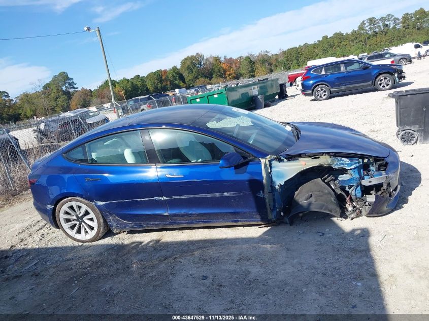 2022 Tesla Model 3 Long Range Dual Motor All-Wheel Drive VIN: 5YJ3E1EB7NF309889 Lot: 43647529