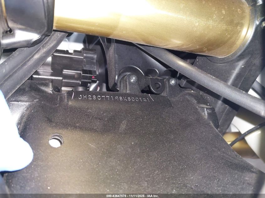 2025 Honda Cbr1000 Rr VIN: JH2SC7719SK800141 Lot: 43647578