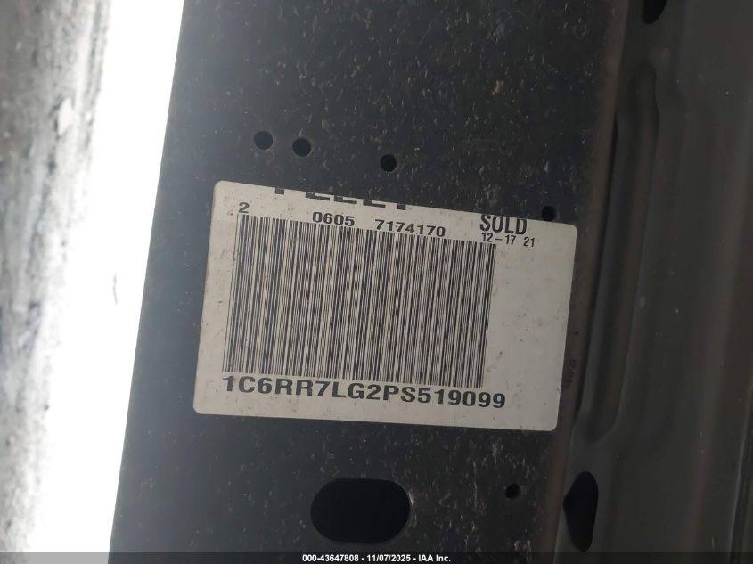 2023 Ram 1500 Classic Slt 4X4 5'7 Box VIN: 1C6RR7LG2PS519099 Lot: 43647808