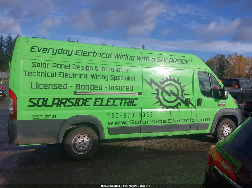 2019 Ram Promaster 3500 Cargo Van High Roof 159 Wb Ext VIN: 3C6URVJG6KE512511 Lot: 43647854