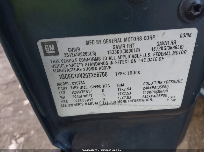 1GCEC19V26Z256758 2006 CHEVROLET SILVERADO photo no. 9