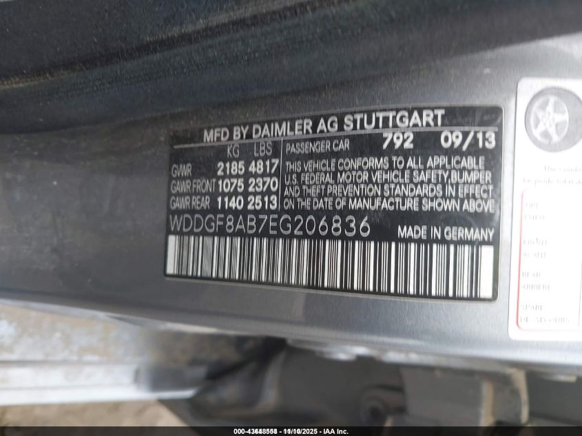 2014 Mercedes-Benz C 300 Luxury 4Matic/Sport 4Matic VIN: WDDGF8AB7EG206836 Lot: 43648558