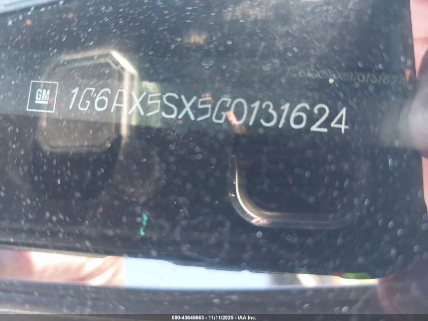 2016 Cadillac Cts Luxury Collection VIN: 1G6AX5SX5G0131624 Lot: 43648663