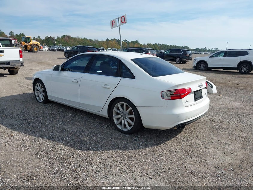 2013 Audi A4 2.0T Premium white sedan flexible WAUFFAFLXDN006944 photo #4