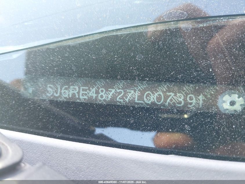 2007 Honda Cr-V Ex-L VIN: 5J6RE48727L007391 Lot: 43649380