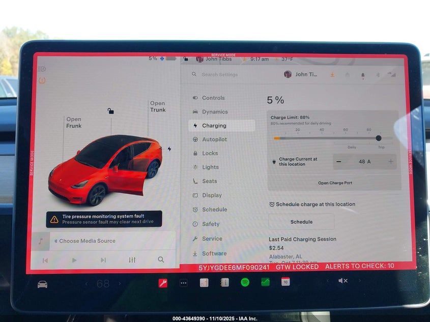 2021 Tesla Model Y Long Range Dual Motor All-Wheel Drive VIN: 5YJYGDEE6MF090241 Lot: 43649390