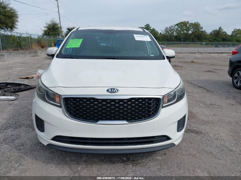 2016 Kia Sedona L VIN: KNDMA5C17G6180682 Lot: 43649575