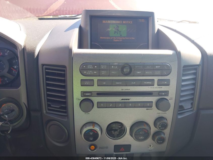 2005 Nissan Armada Le VIN: 5N1AA08A95N738397 Lot: 43649673