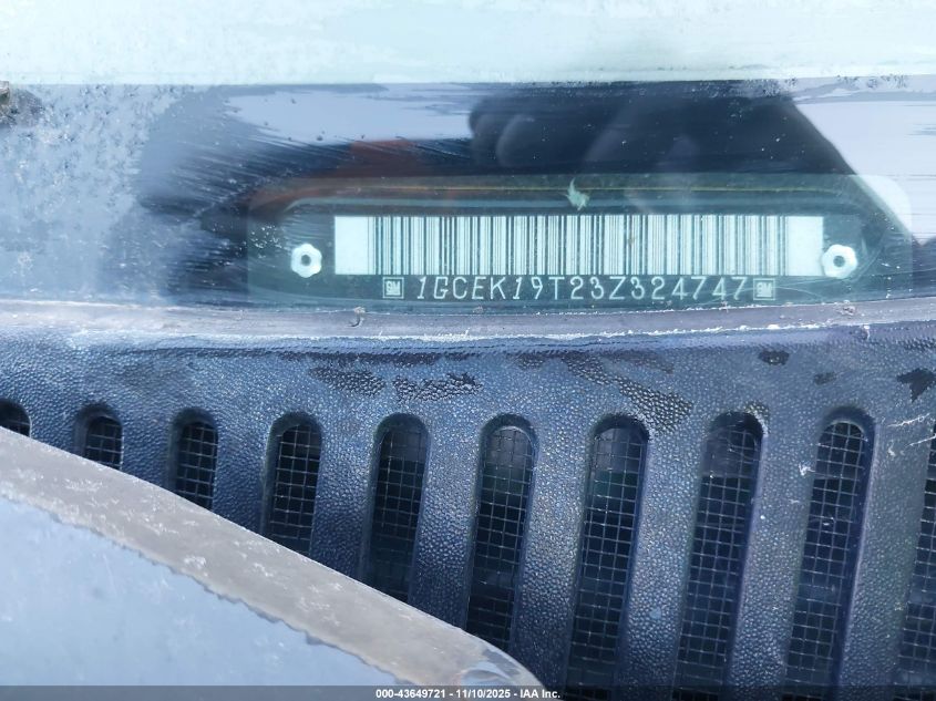 2003 Chevrolet Silverado 1500 Ls VIN: 1GCEK19T23Z324747 Lot: 43649721